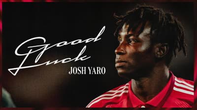 Josh Yaro in team jersey with good luck message