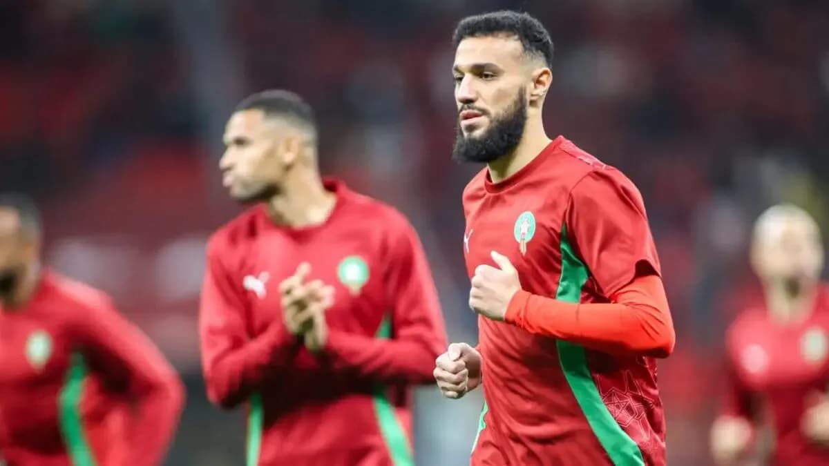 Игроки сборной Марокко во время разминки