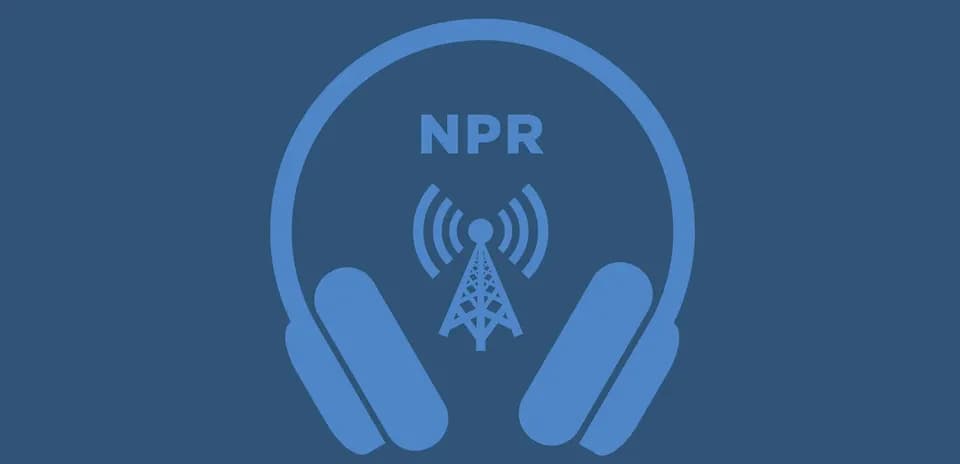 Логотип NPR с наушниками и радиовышкой
