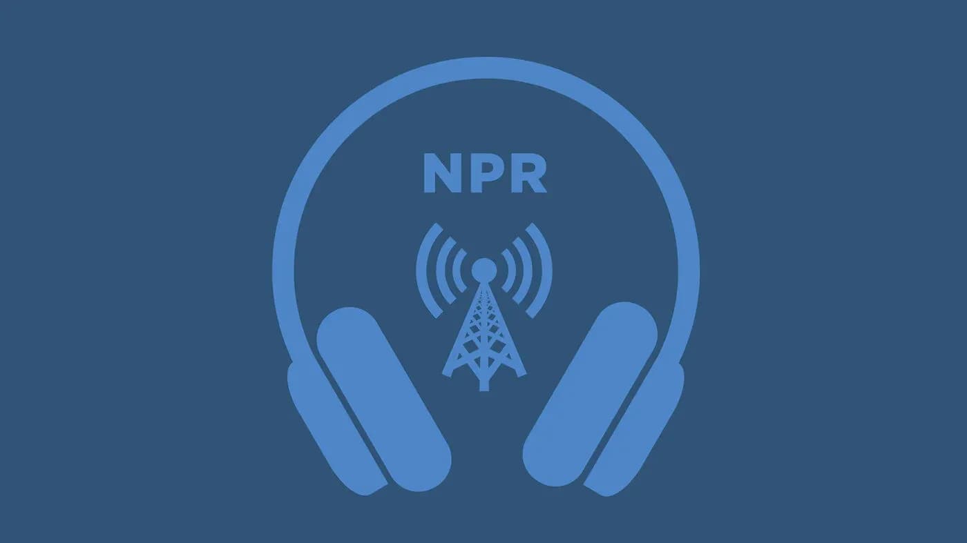 Логотип NPR с наушниками и радиовышкой