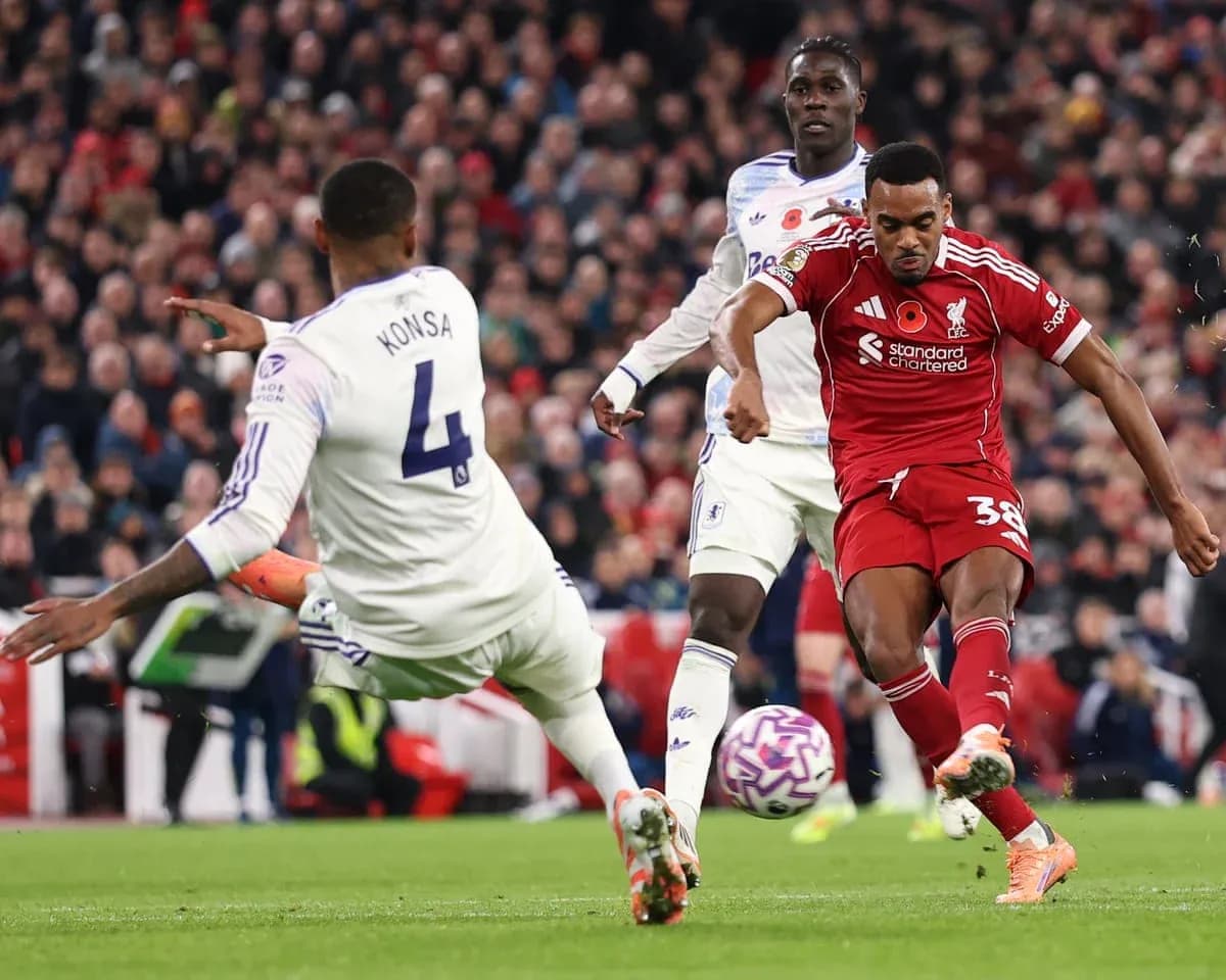 Игроки Aston Villa и Liverpool в матче