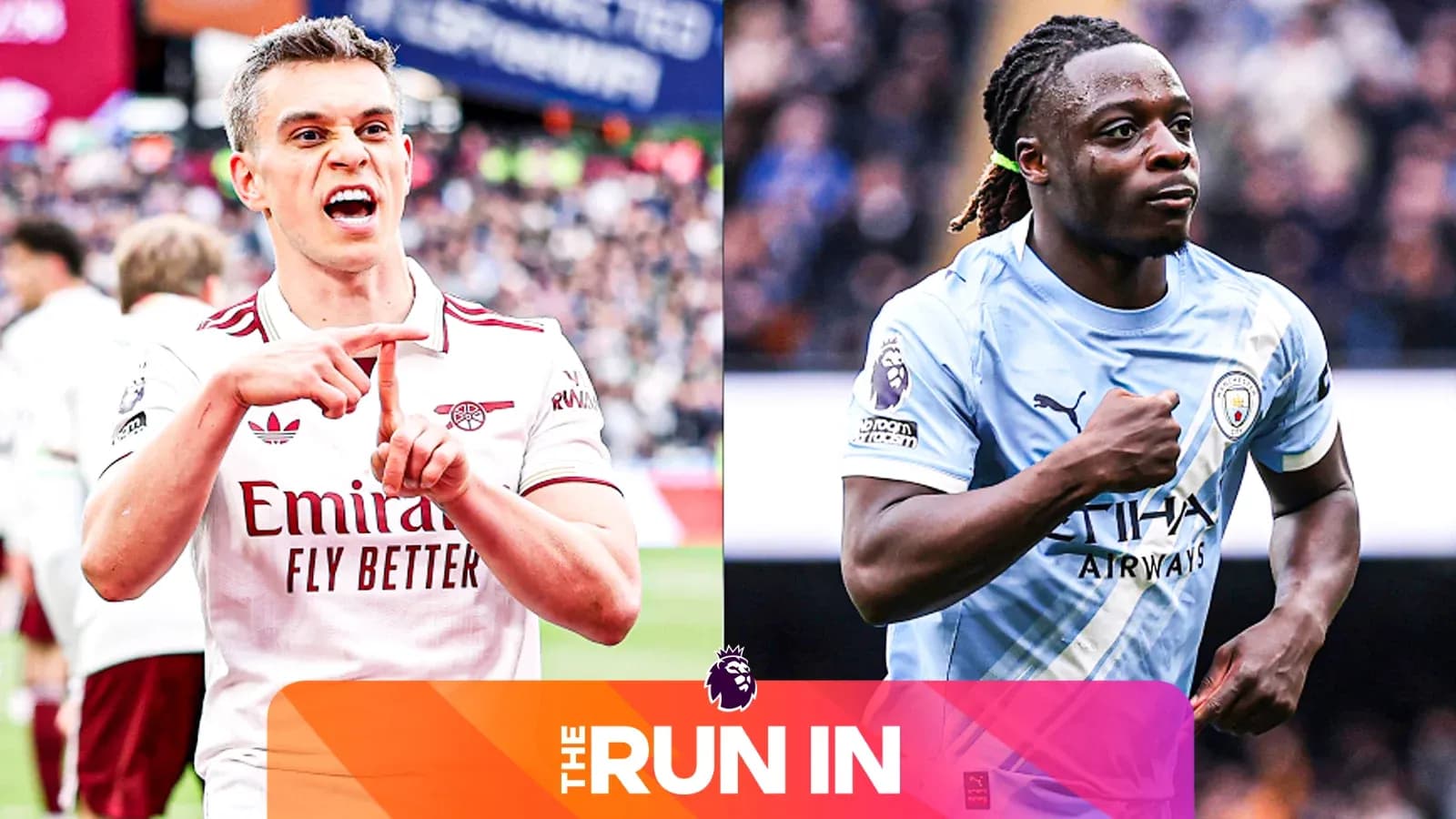 Игроки Arsenal и Manchester City на поле во время матча