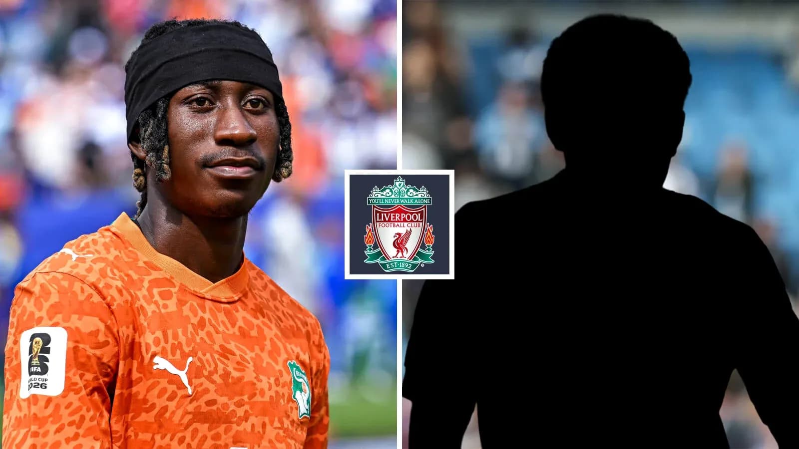 Игрок в оранжевых воротарских перчатках и Liverpool
