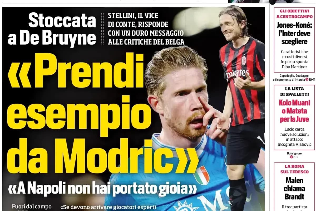 De Bruyne featured in sports headline with Modric